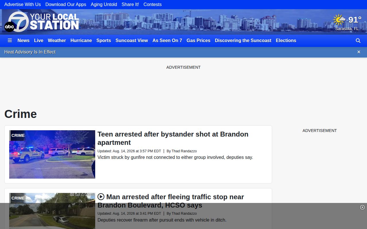 Manatee County arrest news in the ABC7 MySuncoast crime section
